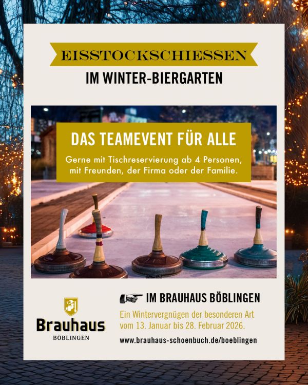 Eisstockschiessen im Winter-Biergarten