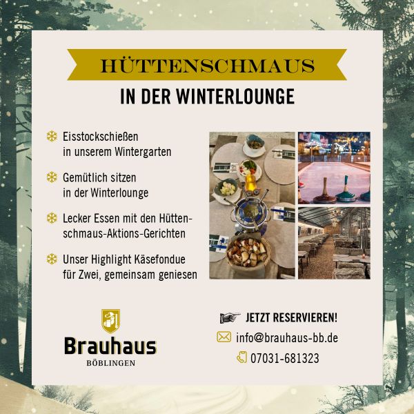 Hüttenschmaus in der Winterlounge