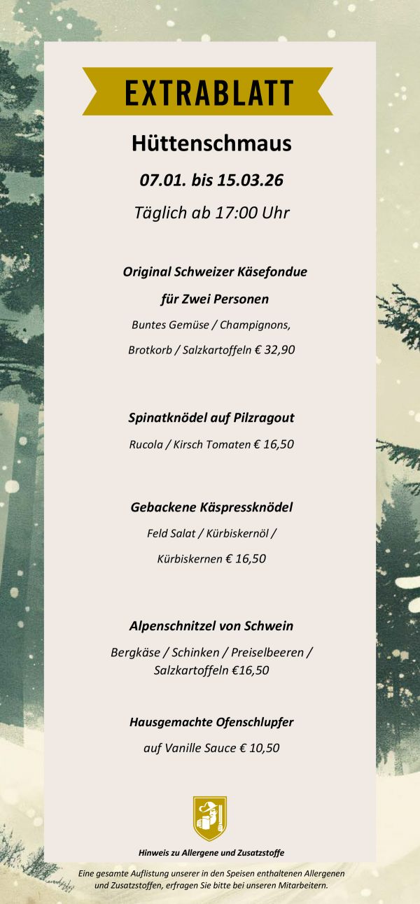 Hüttenschmaus in der Winterlounge